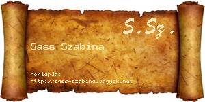 Sass Szabina névjegykártya